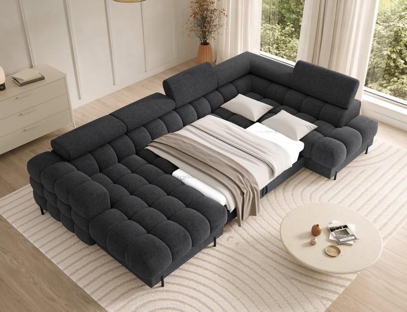 Feraria 6-sits Bubblig Bäddsoffa med Divan och Schäslong förvaring Höger - Royal 05 - Möbler - Vardagsrum - Bäddsoffor - Hörnbäddsoffa
