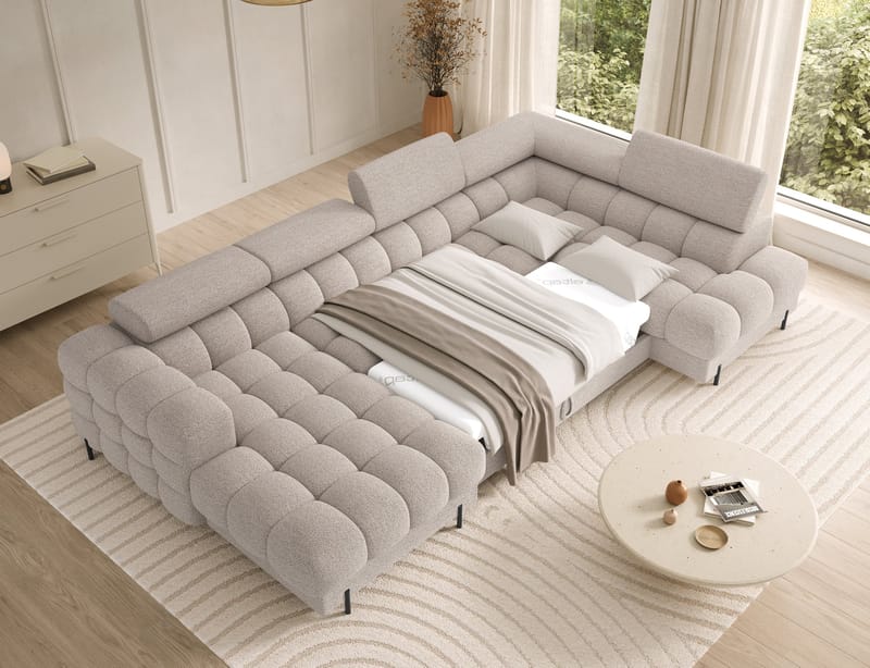 Feraria 6-sits Bubblig Bäddsoffa med Divan och Schäslong förvaring Höger - Royal 18 - Möbler - Vardagsrum - Bäddsoffor - Hörnbäddsoffa