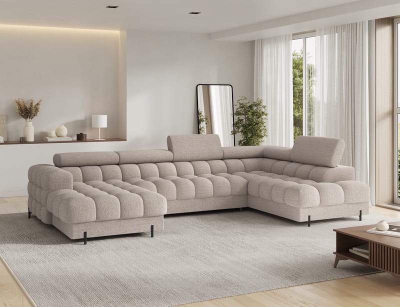 Feraria 6-sits Bubblig Bäddsoffa med Divan och Schäslong förvaring Höger - Royal 18 - Möbler - Vardagsrum - Bäddsoffor - Hörnbäddsoffa