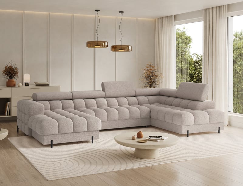 Feraria 6-sits Bubblig Bäddsoffa med Divan och Schäslong förvaring Höger - Royal 18 - Möbler - Vardagsrum - Bäddsoffor - Hörnbäddsoffa