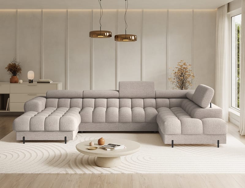 Feraria 6-sits Bubblig Bäddsoffa med Divan och Schäslong förvaring Höger - Royal 18 - Möbler - Vardagsrum - Bäddsoffor - Hörnbäddsoffa