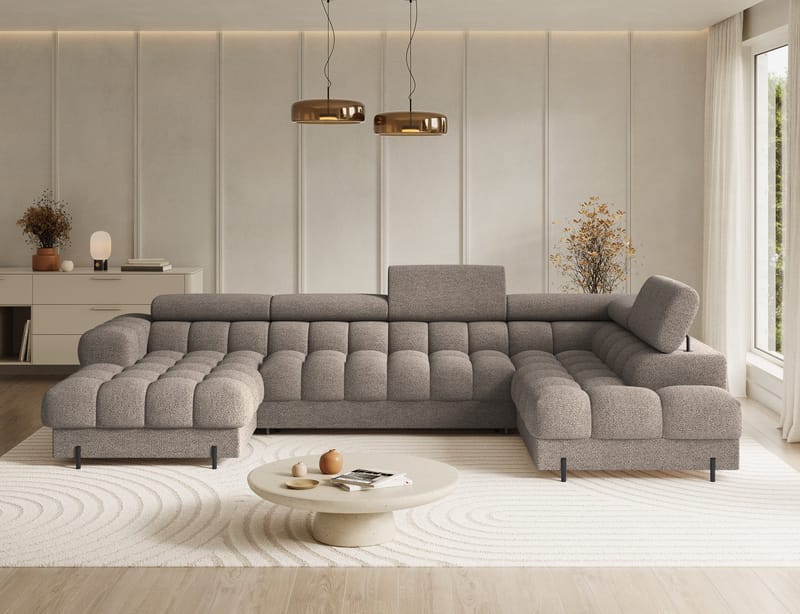 Feraria 6-sits Bubblig Bäddsoffa med Divan och Schäslong förvaring Höger - Royal 20 - Möbler - Vardagsrum - Bäddsoffor - Hörnbäddsoffa