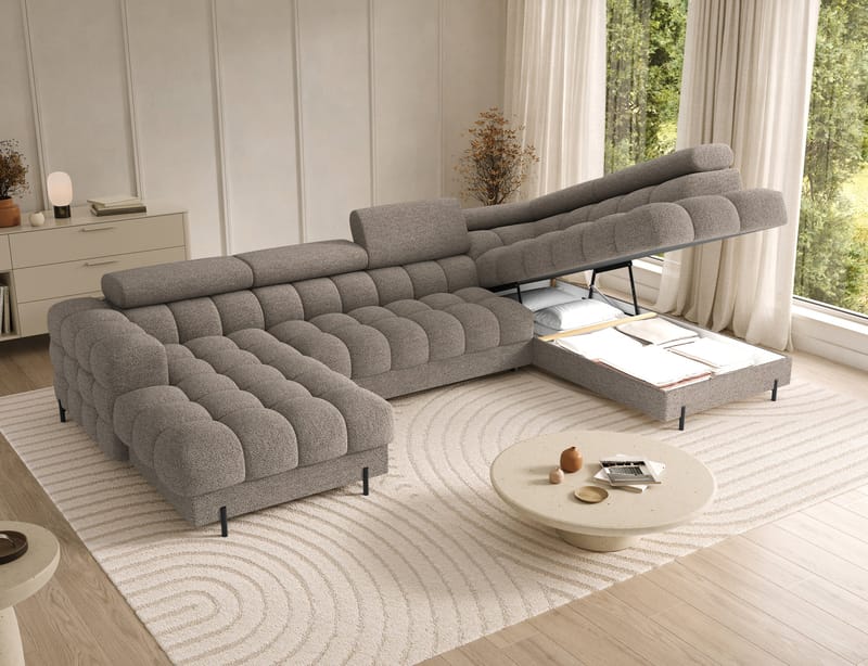 Feraria 6-sits Bubblig Bäddsoffa med Divan och Schäslong förvaring Höger - Royal 20 - Möbler - Vardagsrum - Bäddsoffor - Hörnbäddsoffa