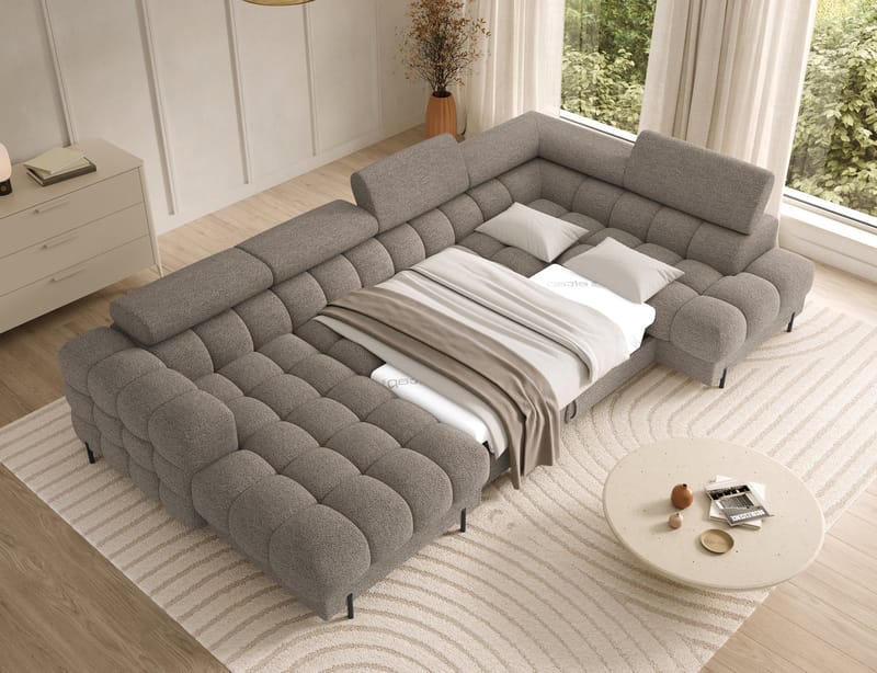 Feraria 6-sits Bubblig Bäddsoffa med Divan och Schäslong förvaring Höger - Royal 20 - Möbler - Vardagsrum - Bäddsoffor - Hörnbäddsoffa