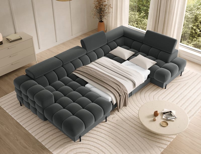 Feraria 6-sits Bubblig Bäddsoffa med Divan och Schäslong förvaring Höger - Sola 06 - Möbler - Vardagsrum - Bäddsoffor - Hörnbäddsoffa