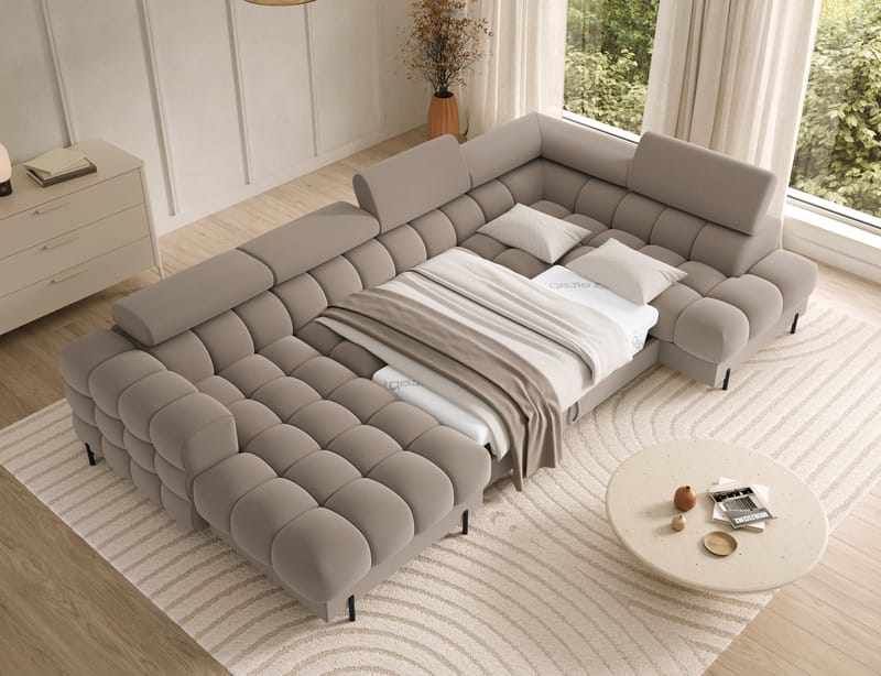 Feraria 6-sits Bubblig Bäddsoffa med Divan och Schäslong förvaring Höger - Sola 18 - Möbler - Vardagsrum - Bäddsoffor - Hörnbäddsoffa
