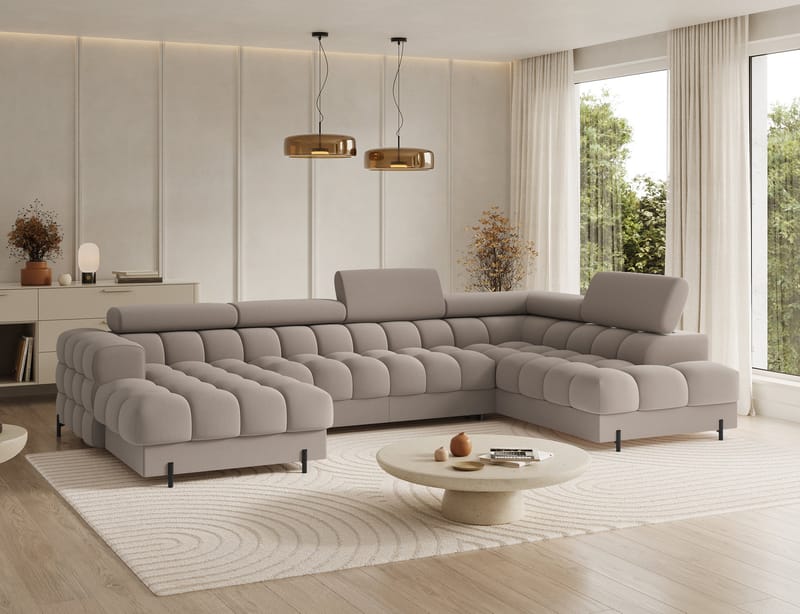 Feraria 6-sits Bubblig Bäddsoffa med Divan och Schäslong förvaring Höger - Sola 18 - Möbler - Vardagsrum - Bäddsoffor - Hörnbäddsoffa