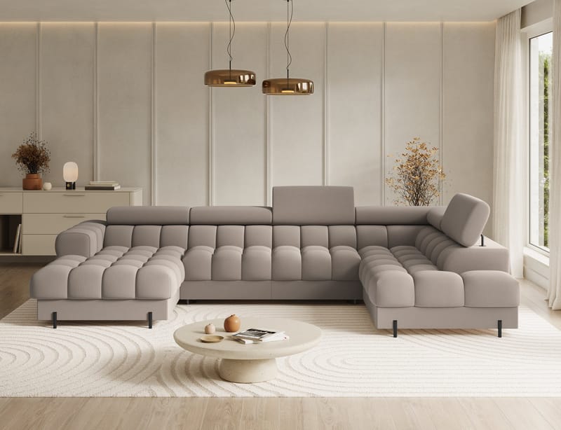 Feraria 6-sits Bubblig Bäddsoffa med Divan och Schäslong förvaring Höger - Sola 18 - Möbler - Vardagsrum - Bäddsoffor - Hörnbäddsoffa