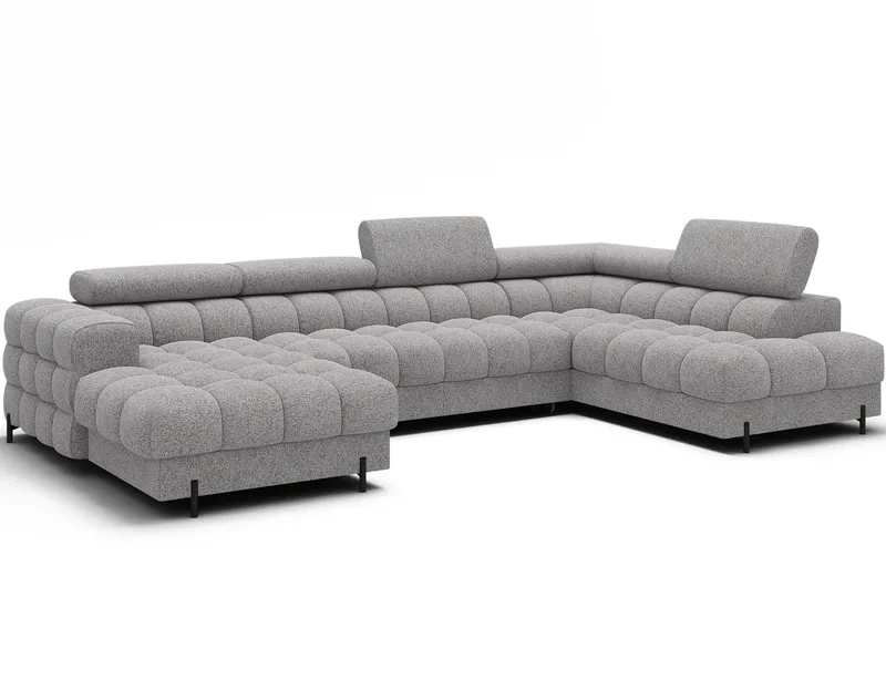 Feraria 6-sits Bubblig Bäddsoffa med Divan och Schäslong förvaring Höger, Pellerito 03