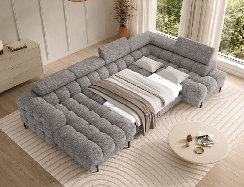 Feraria 6-sits Bubblig Bäddsoffa med Divan och Schäslong förvaring Höger - Pellerito 20 - Möbler - Vardagsrum - Bäddsoffor - Hörnbäddsoffa