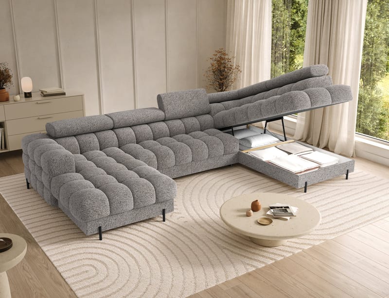 Feraria 6-sits Bubblig Bäddsoffa med Divan och Schäslong förvaring Höger - Pellerito 20 - Möbler - Vardagsrum - Bäddsoffor - Hörnbäddsoffa
