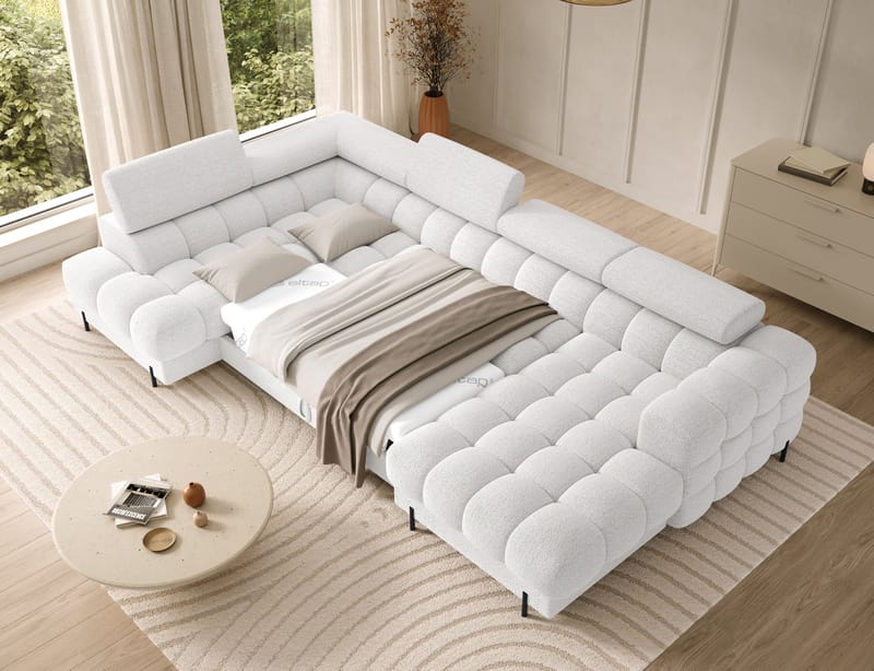 Feraria 6-sits Bubblig Bäddsoffa med Divan och Schäslong förvaring Vänster - Royal 01 - Möbler - Vardagsrum - Bäddsoffor - Hörnbäddsoffa