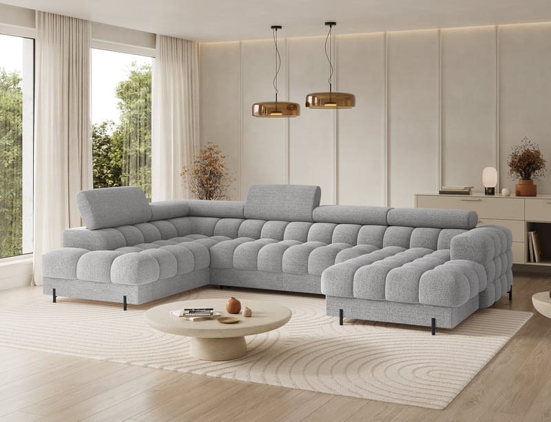 Feraria 6-sits Bubblig Bäddsoffa med Divan och Schäslong förvaring Vänster - Royal 03 - Möbler - Vardagsrum - Bäddsoffor - Hörnbäddsoffa