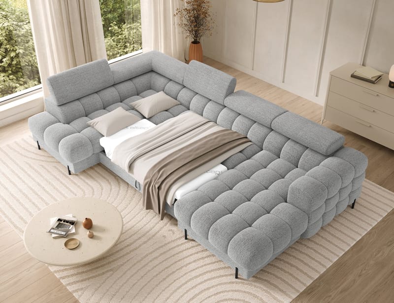 Feraria 6-sits Bubblig Bäddsoffa med Divan och Schäslong förvaring Vänster - Royal 03 - Möbler - Vardagsrum - Bäddsoffor - Hörnbäddsoffa