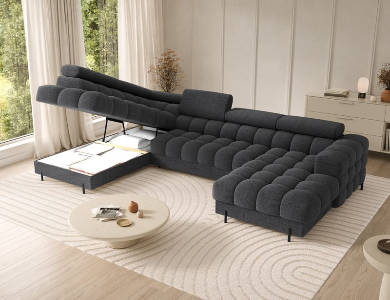 Feraria 6-sits Bubblig Bäddsoffa med Divan och Schäslong förvaring Vänster - Royal 05 - Möbler - Vardagsrum - Bäddsoffor - Hörnbäddsoffa
