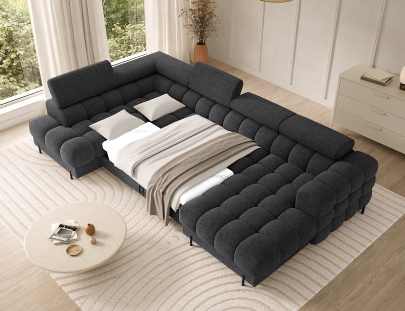 Feraria 6-sits Bubblig Bäddsoffa med Divan och Schäslong förvaring Vänster - Royal 05 - Möbler - Vardagsrum - Bäddsoffor - Hörnbäddsoffa