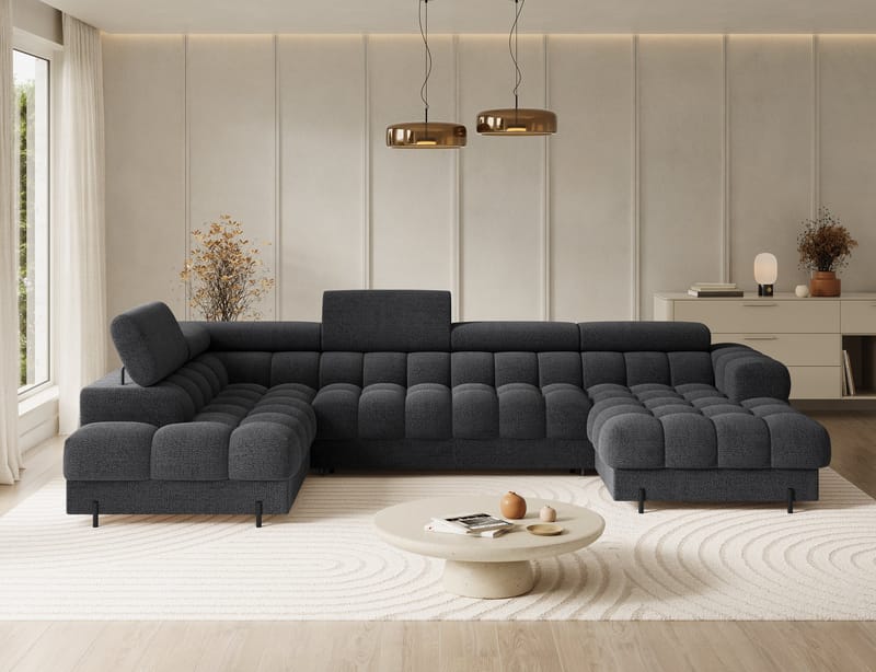 Feraria 6-sits Bubblig Bäddsoffa med Divan och Schäslong förvaring Vänster - Royal 05 - Möbler - Vardagsrum - Bäddsoffor - Hörnbäddsoffa