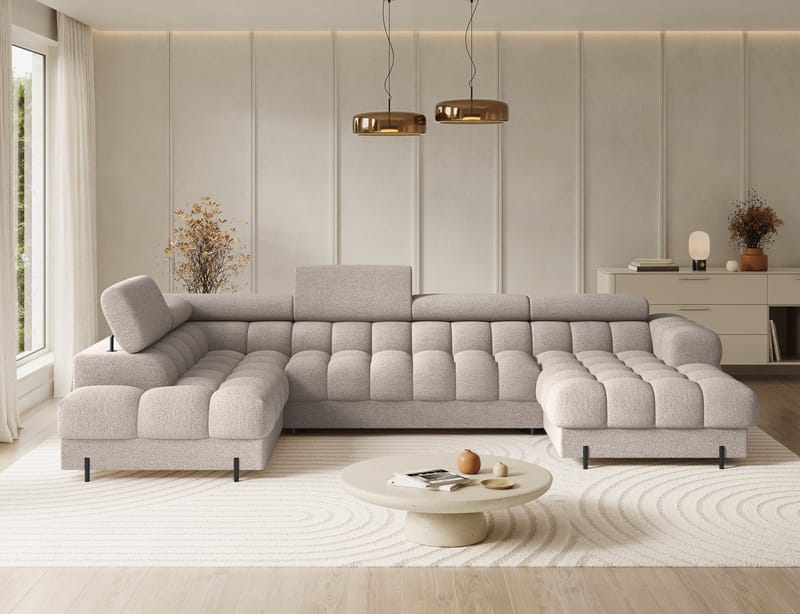 Feraria 6-sits Bubblig Bäddsoffa med Divan och Schäslong förvaring Vänster - Royal 18 - Möbler - Vardagsrum - Bäddsoffor - Hörnbäddsoffa