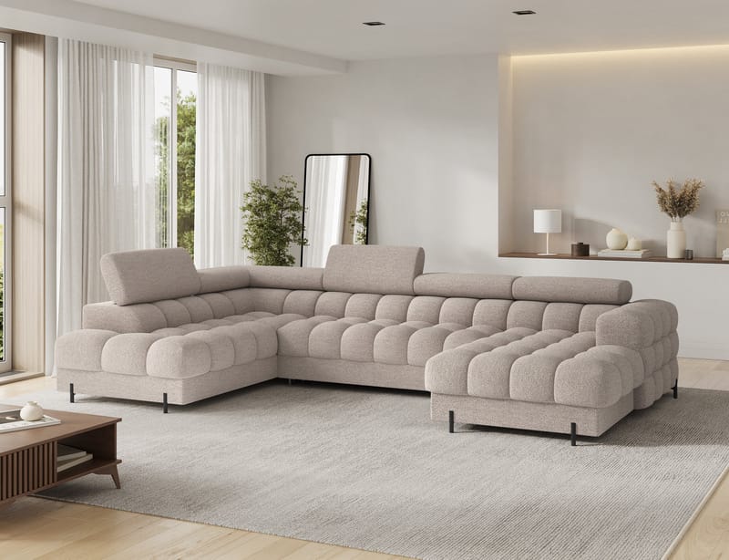 Feraria 6-sits Bubblig Bäddsoffa med Divan och Schäslong förvaring Vänster - Royal 18 - Möbler - Vardagsrum - Bäddsoffor - Hörnbäddsoffa