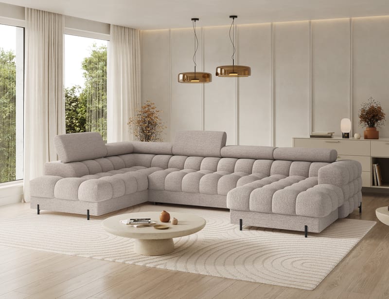 Feraria 6-sits Bubblig Bäddsoffa med Divan och Schäslong förvaring Vänster - Royal 18 - Möbler - Vardagsrum - Bäddsoffor - Hörnbäddsoffa