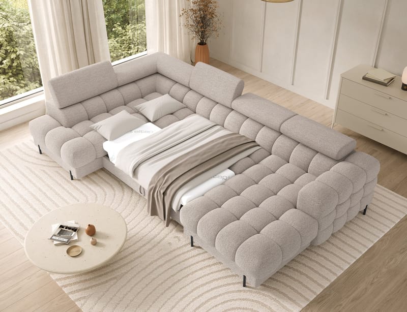 Feraria 6-sits Bubblig Bäddsoffa med Divan och Schäslong förvaring Vänster - Royal 18 - Möbler - Vardagsrum - Bäddsoffor - Hörnbäddsoffa