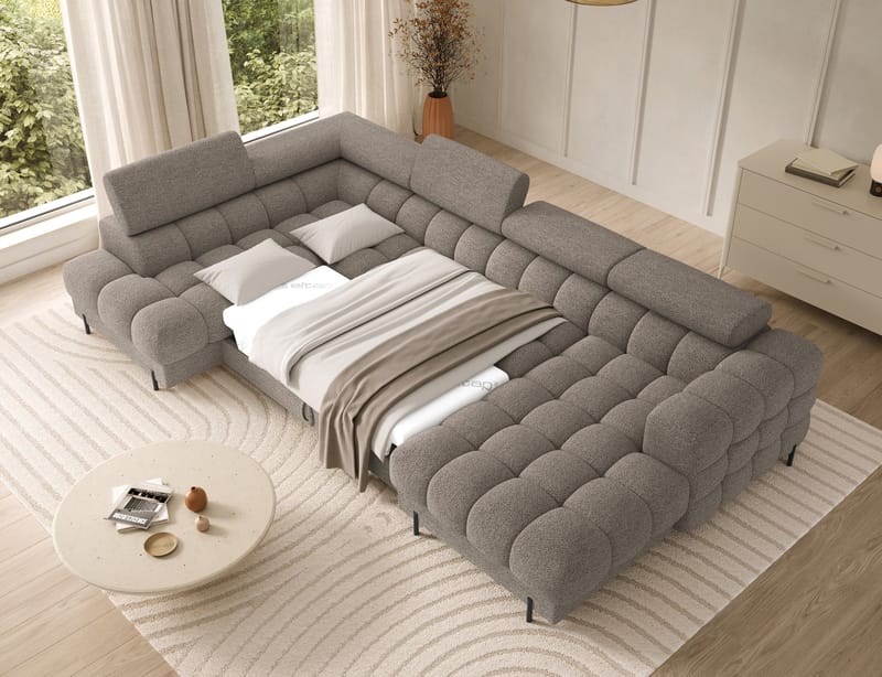 Feraria 6-sits Bubblig Bäddsoffa med Divan och Schäslong förvaring Vänster - Royal 20 - Möbler - Vardagsrum - Bäddsoffor - Hörnbäddsoffa