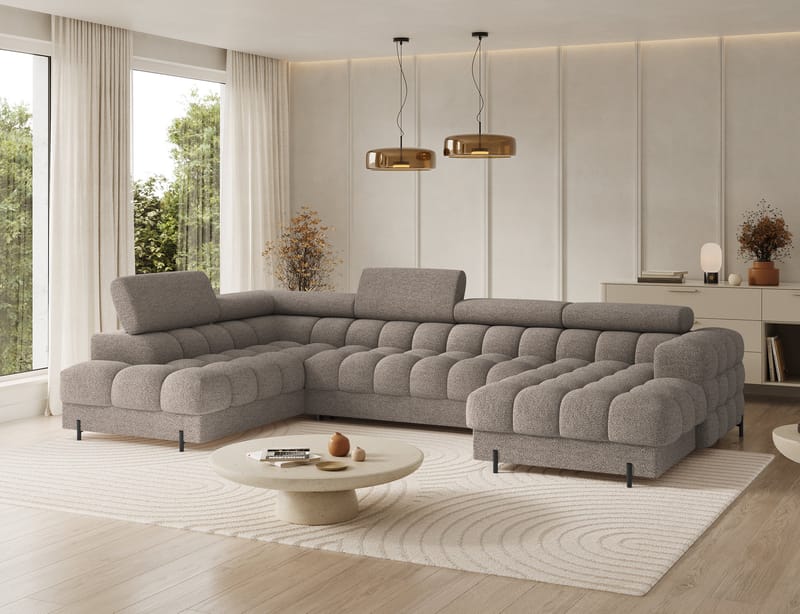 Feraria 6-sits Bubblig Bäddsoffa med Divan och Schäslong förvaring Vänster - Royal 20 - Möbler - Vardagsrum - Bäddsoffor - Hörnbäddsoffa