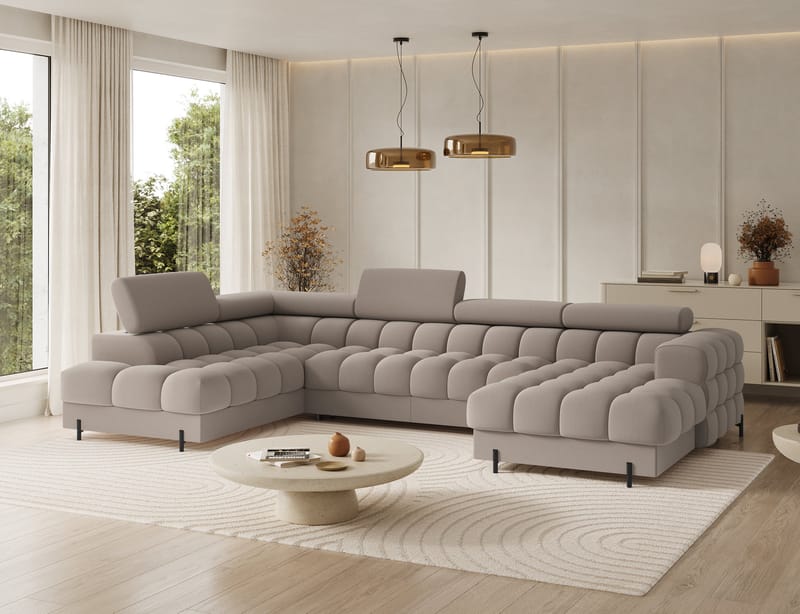 Feraria 6-sits Bubblig Bäddsoffa med Divan och Schäslong förvaring Vänster - Sola 18 - Möbler - Vardagsrum - Bäddsoffor - Hörnbäddsoffa