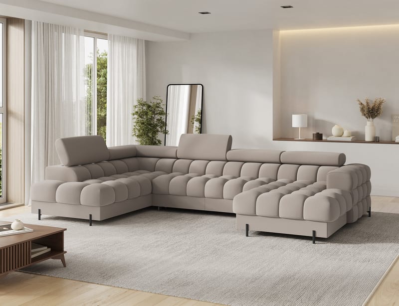 Feraria 6-sits Bubblig Bäddsoffa med Divan och Schäslong förvaring Vänster - Sola 18 - Möbler - Vardagsrum - Bäddsoffor - Hörnbäddsoffa