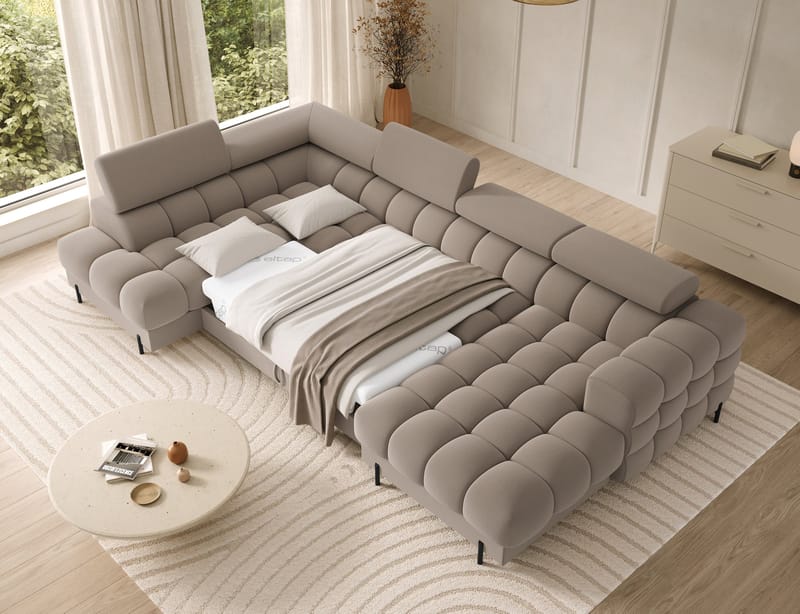 Feraria 6-sits Bubblig Bäddsoffa med Divan och Schäslong förvaring Vänster - Sola 18 - Möbler - Vardagsrum - Bäddsoffor - Hörnbäddsoffa