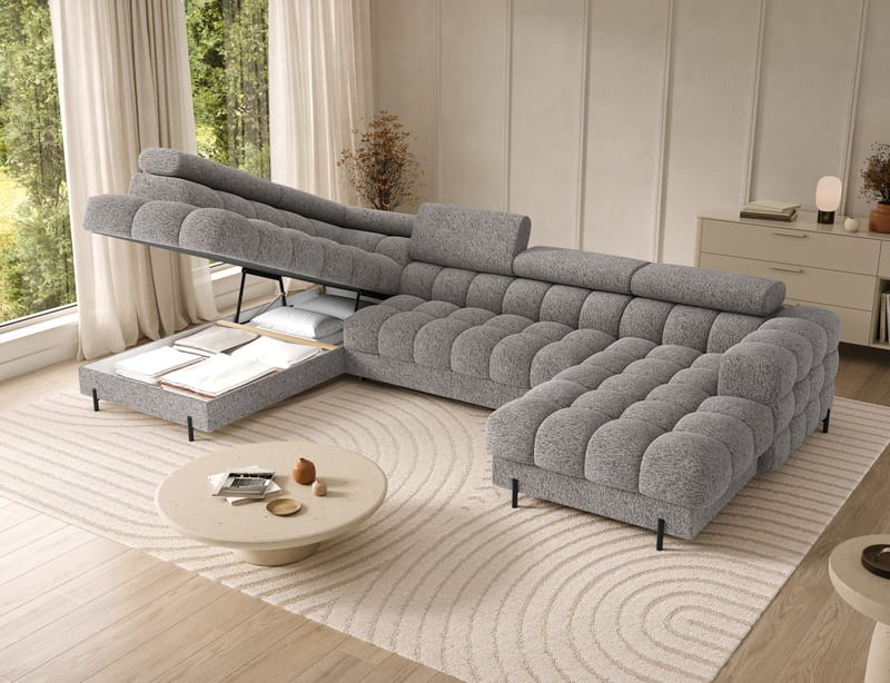 Feraria 6-sits Bubblig Bäddsoffa med Divan och Schäslong förvaring Vänster - Pellerito 20 - Möbler - Vardagsrum - Bäddsoffor - Hörnbäddsoffa
