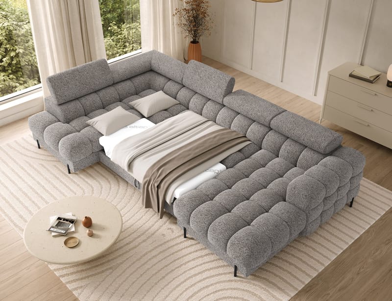 Feraria 6-sits Bubblig Bäddsoffa med Divan och Schäslong förvaring Vänster - Pellerito 20 - Möbler - Vardagsrum - Bäddsoffor - Hörnbäddsoffa