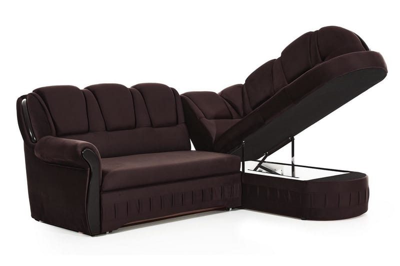 Fica Bädsoffa med Schäslong Höger - Brun - Möbler - Vardagsrum - Bäddsoffor