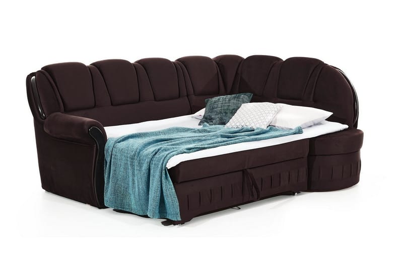 Fica Bädsoffa med Schäslong Höger - Brun - Möbler - Vardagsrum - Bäddsoffor