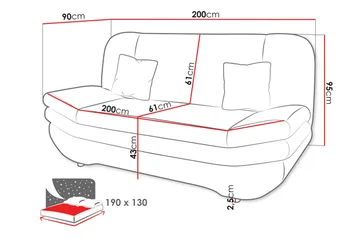 Figurelle Bäddsoffa 3-sits - Grå - Möbler - Vardagsrum - Bäddsoffor