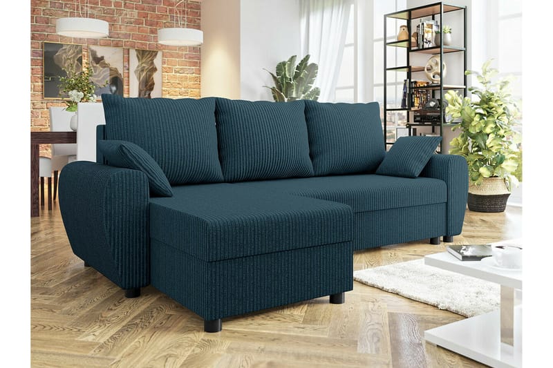 Fionara 3-sits Hörnbäddsoffa Blå - Möbler - Vardagsrum - Bäddsoffor - Hörnbäddsoffa