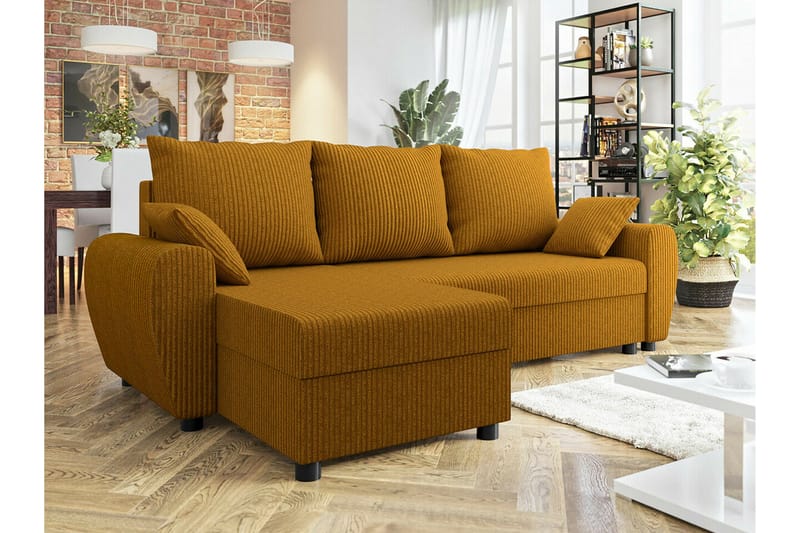 Fionara 3-sits Hörnbäddsoffa Gul - Möbler - Vardagsrum - Bäddsoffor