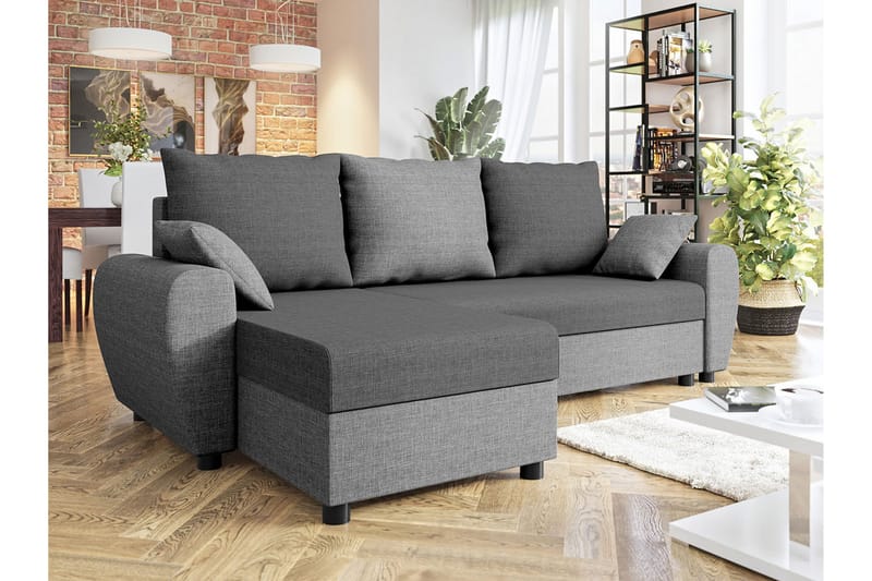 Fionara 3-sits Hörnbäddsoffa Ljusgrå/Mörkgrå - Möbler - Vardagsrum - Bäddsoffor