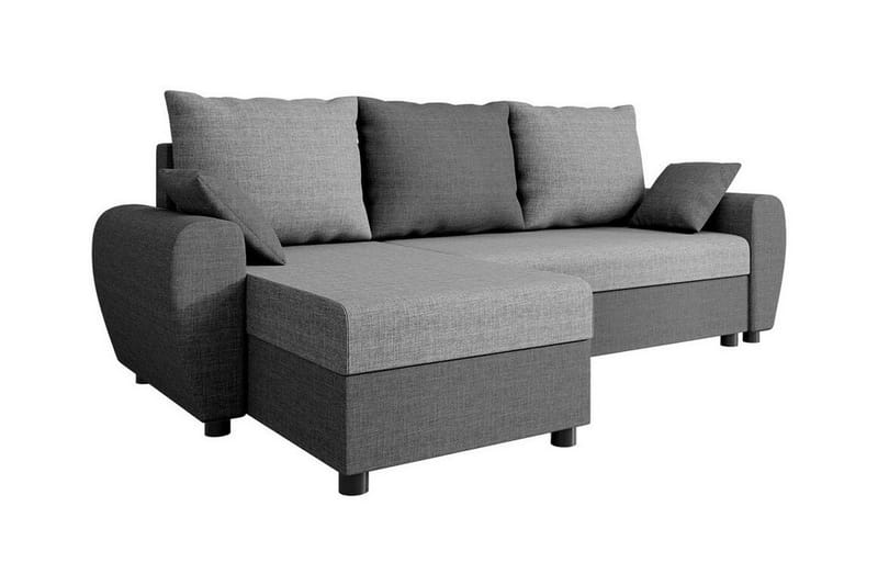 Fionara 3-sits Hörnbäddsoffa Ljusgrå/Mörkgrå - Möbler - Vardagsrum - Bäddsoffor - Hörnbäddsoffa