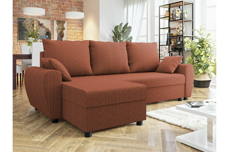 Fionara 3-sits Hörnbäddsoffa Röd - Möbler - Vardagsrum - Bäddsoffor - Hörnbäddsoffa