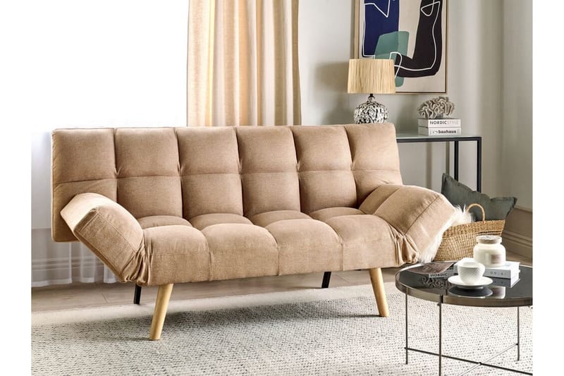 Fiora Bäddsoffa 3-sits - Brun/Ljust trä - Möbler - Vardagsrum - Bäddsoffor