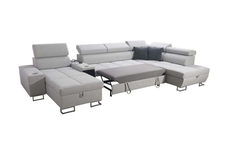 FIORANO 3-sits Bäddsoffa Vänster - Svart - Möbler - Vardagsrum - Bäddsoffor - U bäddsoffa