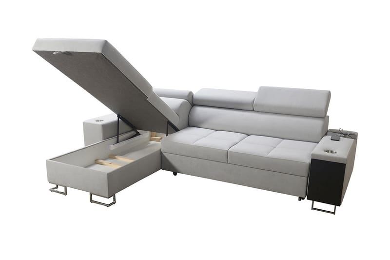 FIORANO 3-sits Hörnbäddsoffa Höger Brun - Möbler - Vardagsrum - Bäddsoffor - Hörnbäddsoffa