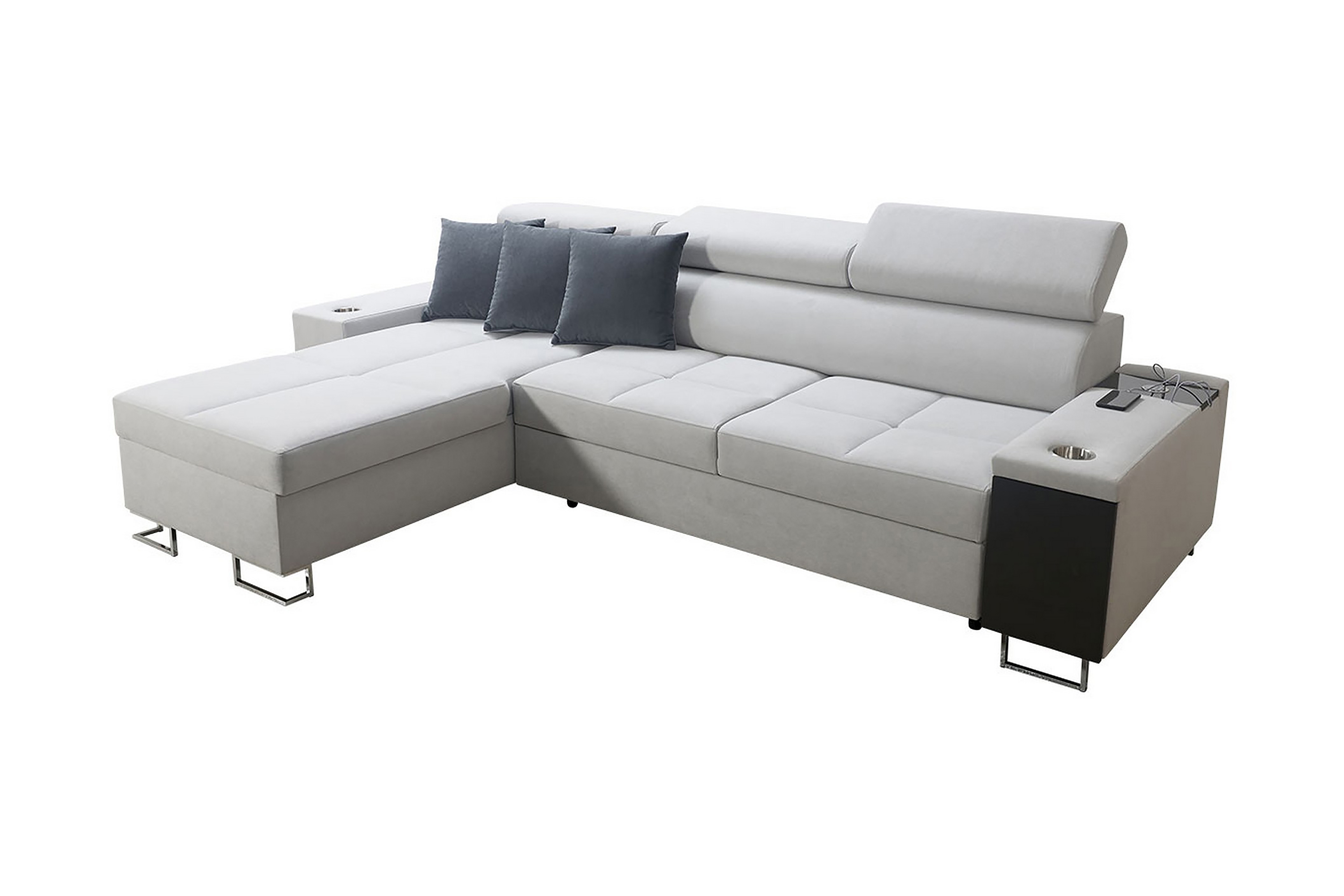 fiorano 3-sits hörnbäddsoffa vänster vit -