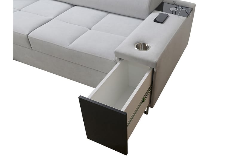 FIORANO 4-sits Hörnbäddsoffa Höger Svart - Möbler - Vardagsrum - Bäddsoffor - Hörnbäddsoffa
