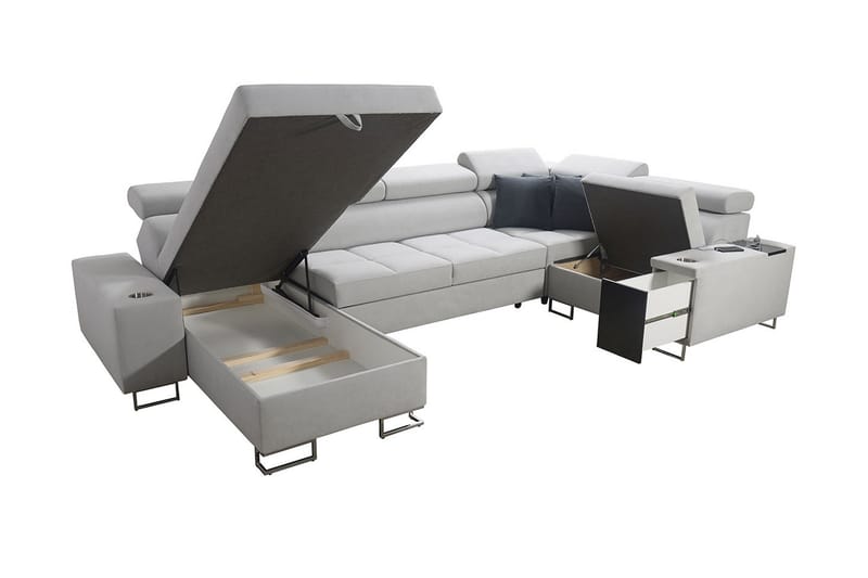 FIORANO 4-sits Hörnbäddsoffa Vänster Svart - Möbler - Vardagsrum - Bäddsoffor - Hörnbäddsoffa