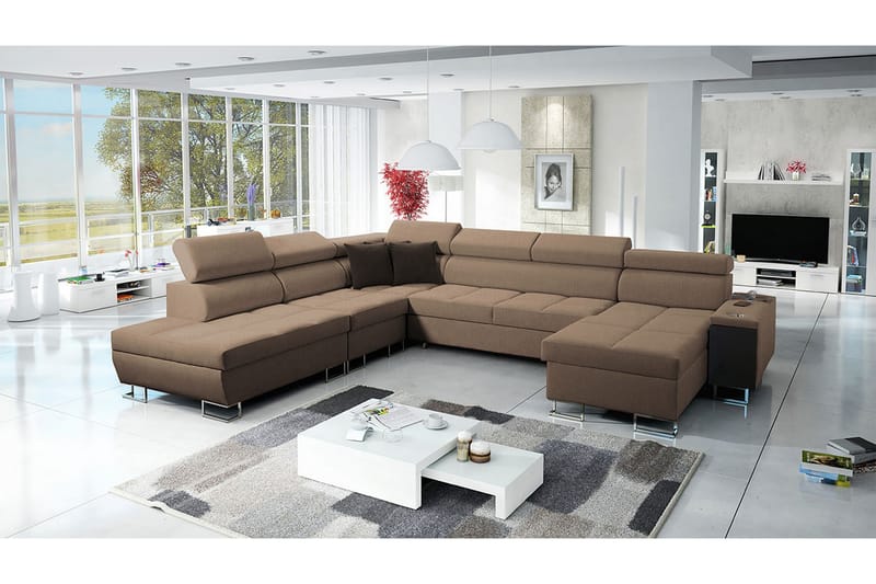 FIORANO Bäddsoffa m. Divan och Schäslong - Möbler - Vardagsrum - Bäddsoffor - U bäddsoffa