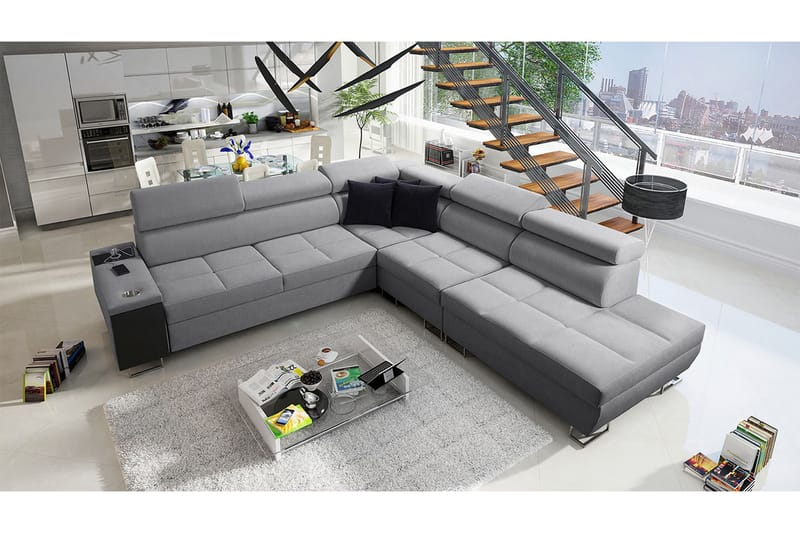 FIORANO Bäddsoffa m. Schäslong L-formad - Möbler - Vardagsrum - Bäddsoffor - Hörnbäddsoffa