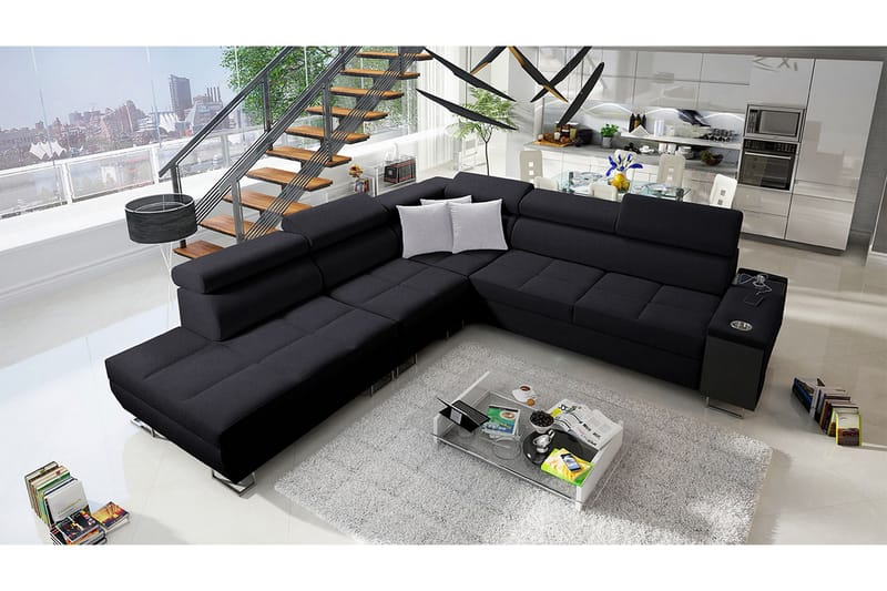 FIORANO Bäddsoffa m. Schäslong L-formad - Möbler - Vardagsrum - Bäddsoffor - Hörnbäddsoffa