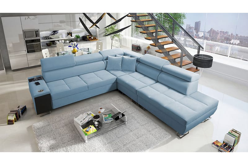 FIORANO Bäddsoffa m. Schäslong L-formad - Möbler - Vardagsrum - Bäddsoffor - Hörnbäddsoffa
